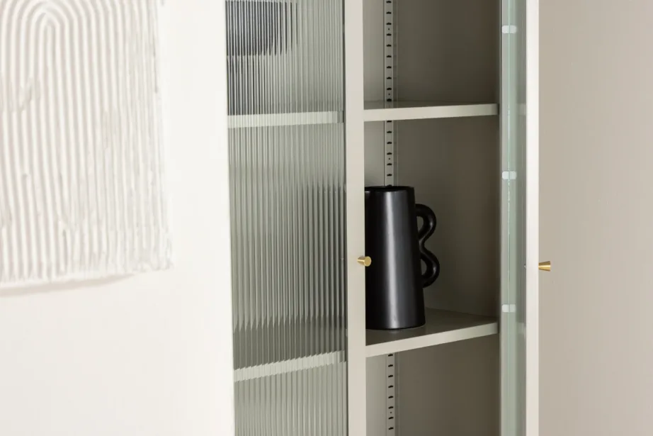 Beež teraskapp klaasustega Lima, lainelise klaasiga (4 riiulit, 180 cm), 30115-102 – 11