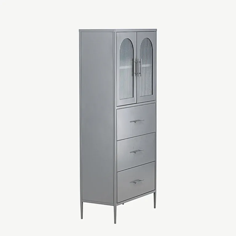 Helehall metallkapp La Paz klaasuste ja sahtlitega - 30116-106