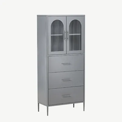 Helehall metallkapp La Paz klaasuste ja sahtlitega - 30116-106
