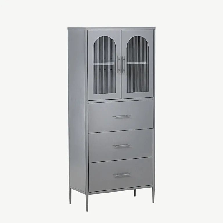 Helehall metallkapp La Paz klaasuste ja sahtlitega - 30116-106