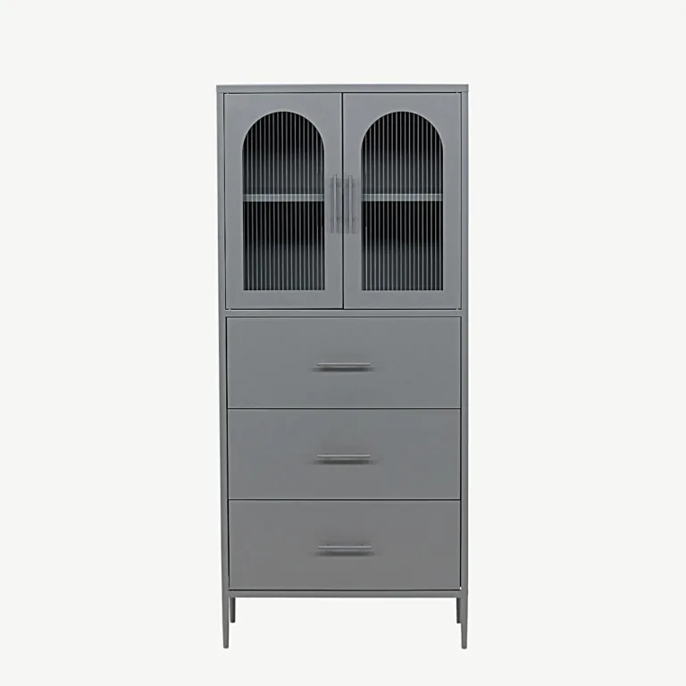 Helehall metallkapp La Paz klaasuste ja sahtlitega - 30116-106