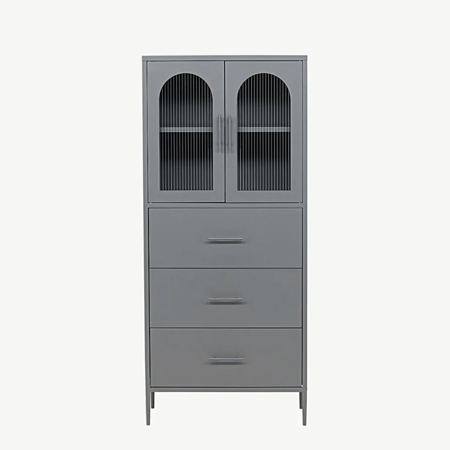Helehall metallkapp La Paz klaasuste ja sahtlitega, 30116-106 - 4