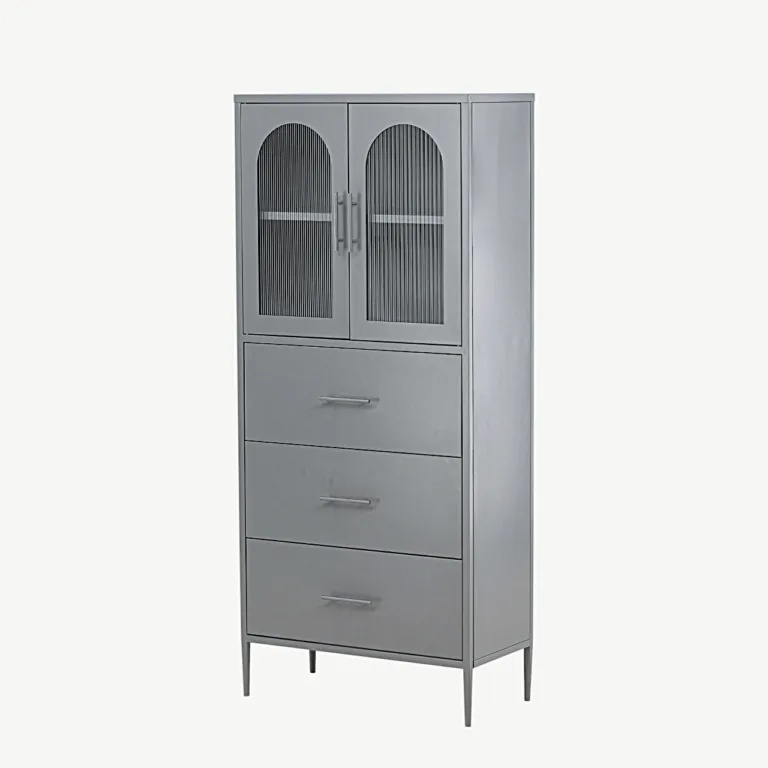 Helehall metallkapp La Paz klaasuste ja sahtlitega - 30116-106