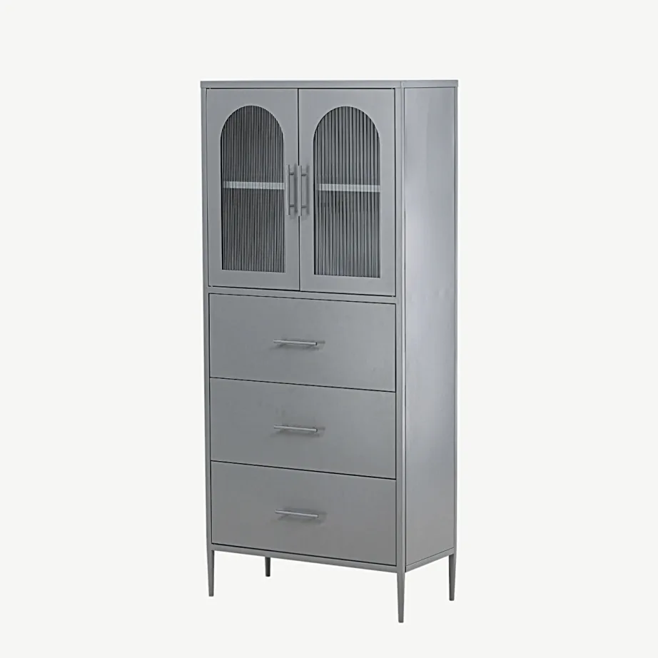 Helehall metallkapp La Paz klaasuste ja sahtlitega, 30116-106 - 5