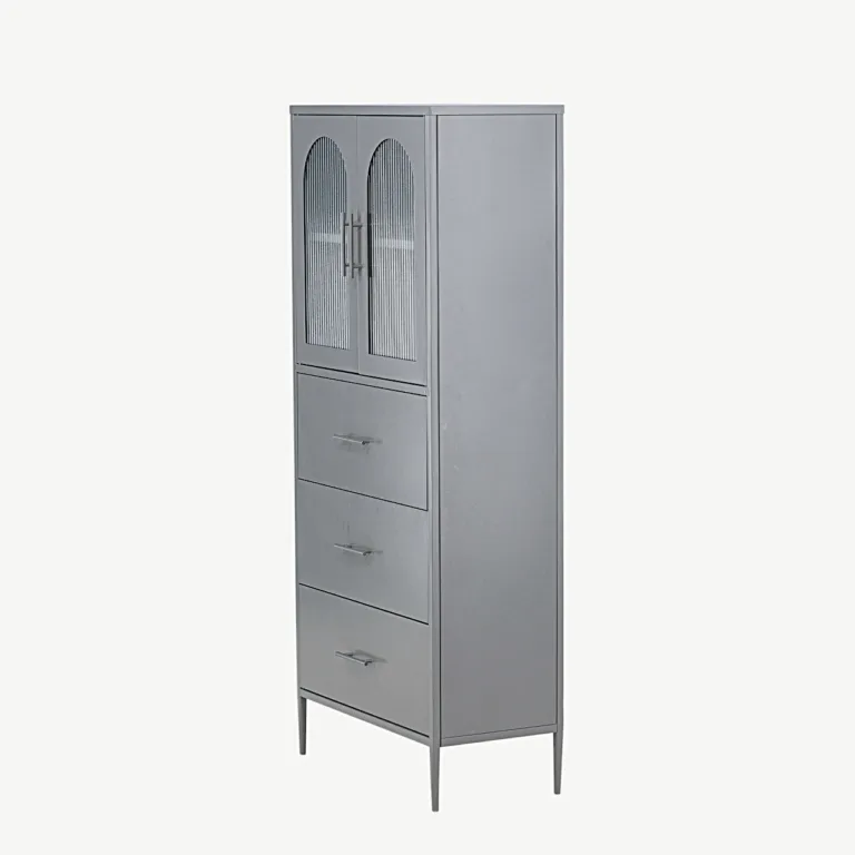 Helehall metallkapp La Paz klaasuste ja sahtlitega - 30116-106
