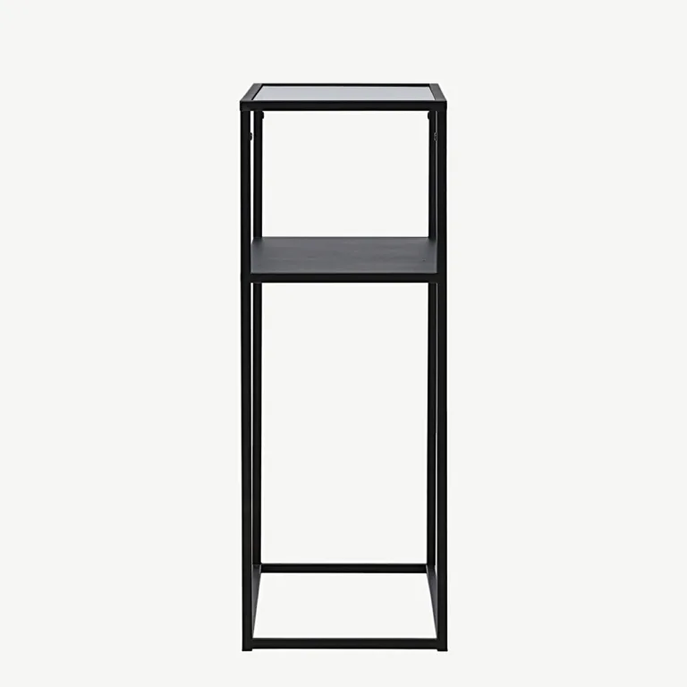 Must minimalistlik klaasiga abilaud Bogóta (teras, 80 × 30 cm) - 30117-100