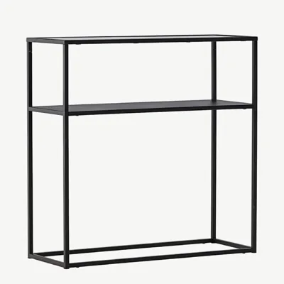 Must minimalistlik klaasiga abilaud Bogóta (teras, 80 × 30 cm) - 30117-100