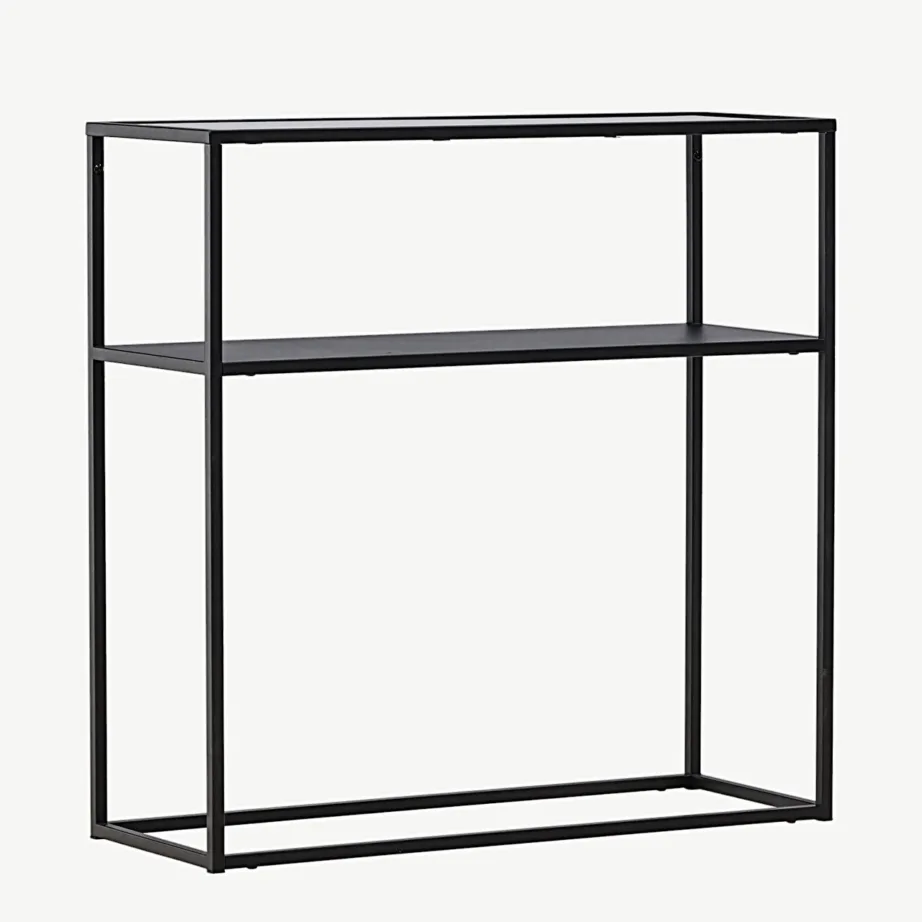Must minimalistlik klaasiga abilaud Bogóta (teras, 80 × 30 cm), 30117-100