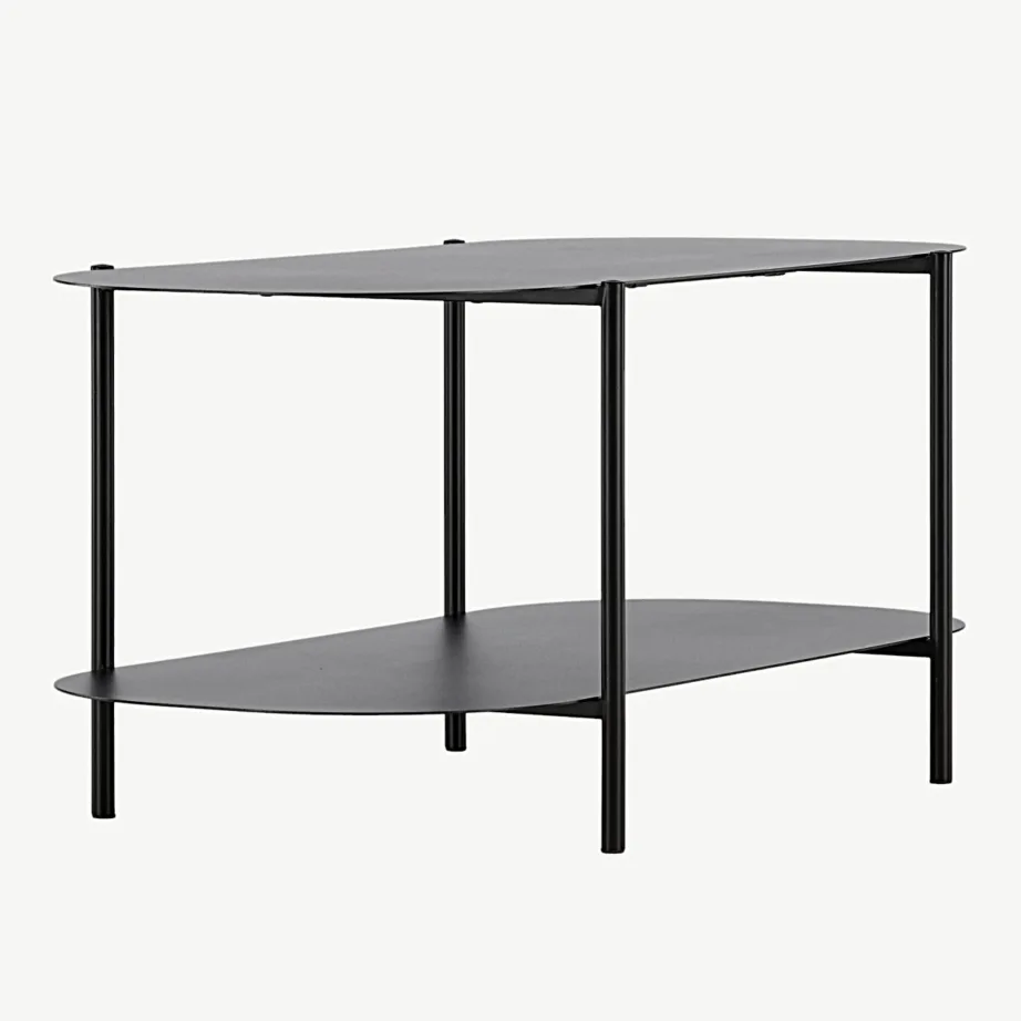 Recife sarja ovaalne mustast terasest diivanilaud kahe tasapinnaga, 30121-100