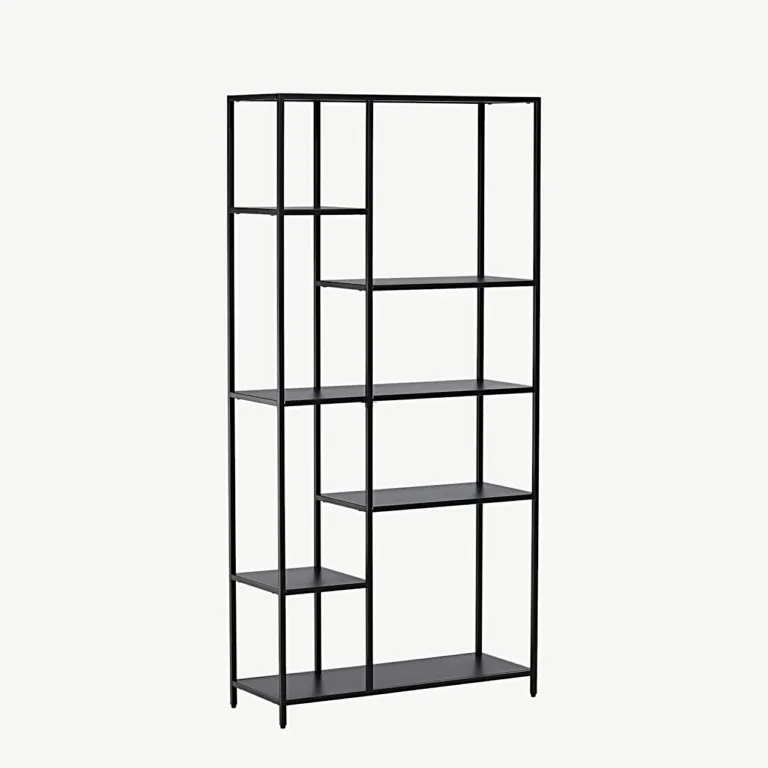 Mustast metallist avatud riiul El Alto, 164 cm (skandinaavia stiilis) - 30130-100