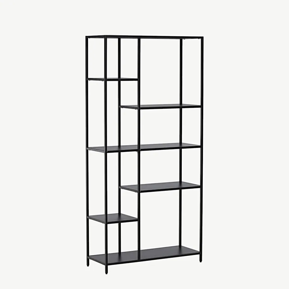 Mustast metallist avatud riiul El Alto, 164 cm (skandinaavia stiilis), 30130-100 – 4