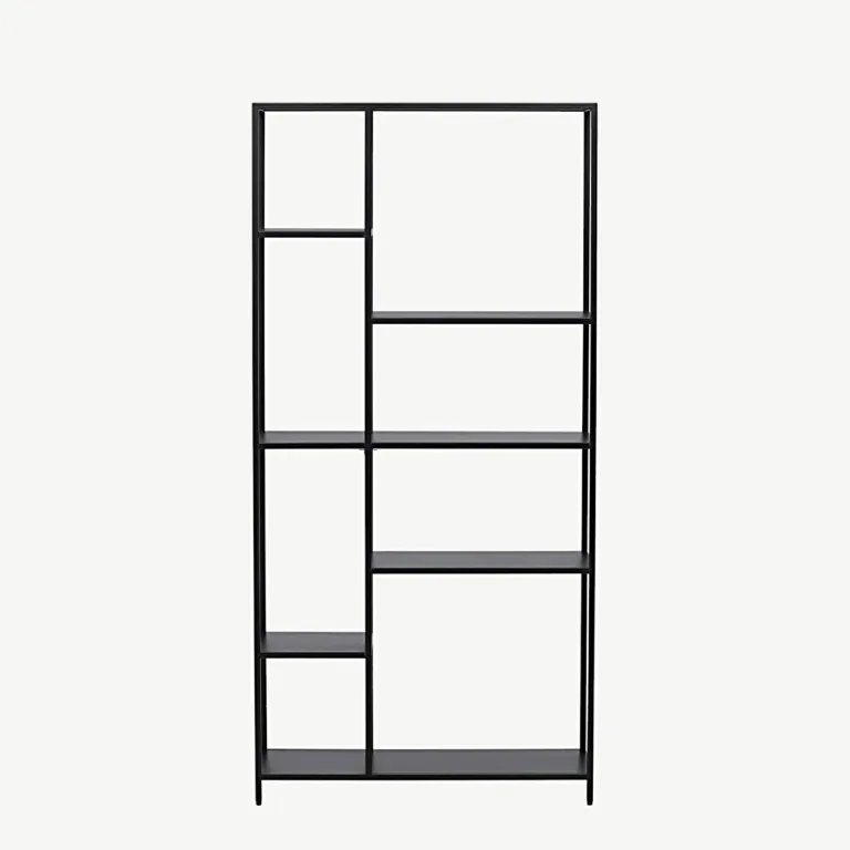 Mustast metallist avatud riiul El Alto, 164 cm (skandinaavia stiilis) - 30130-100