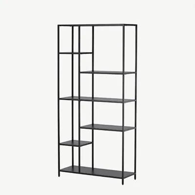 Mustast metallist avatud riiul El Alto, 164 cm (skandinaavia stiilis) - 30130-100