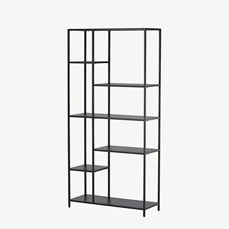 Mustast metallist avatud riiul El Alto, 164 cm (skandinaavia stiilis) - 30130-100