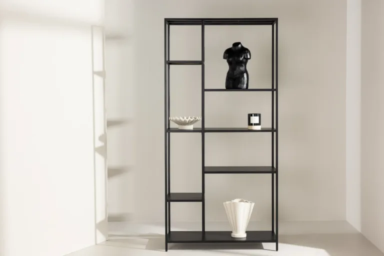 Mustast metallist avatud riiul El Alto, 164 cm (skandinaavia stiilis) - 30130-100