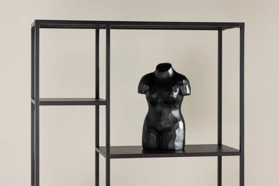 Mustast metallist avatud riiul El Alto, 164 cm (skandinaavia stiilis), 30130-100 – 9