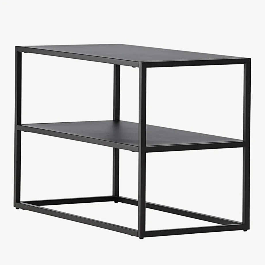 Mustast pulbervärvitud terasest avatud riiuliga abilauake Curitiba, 70×33 cm, 30132-100 – 6