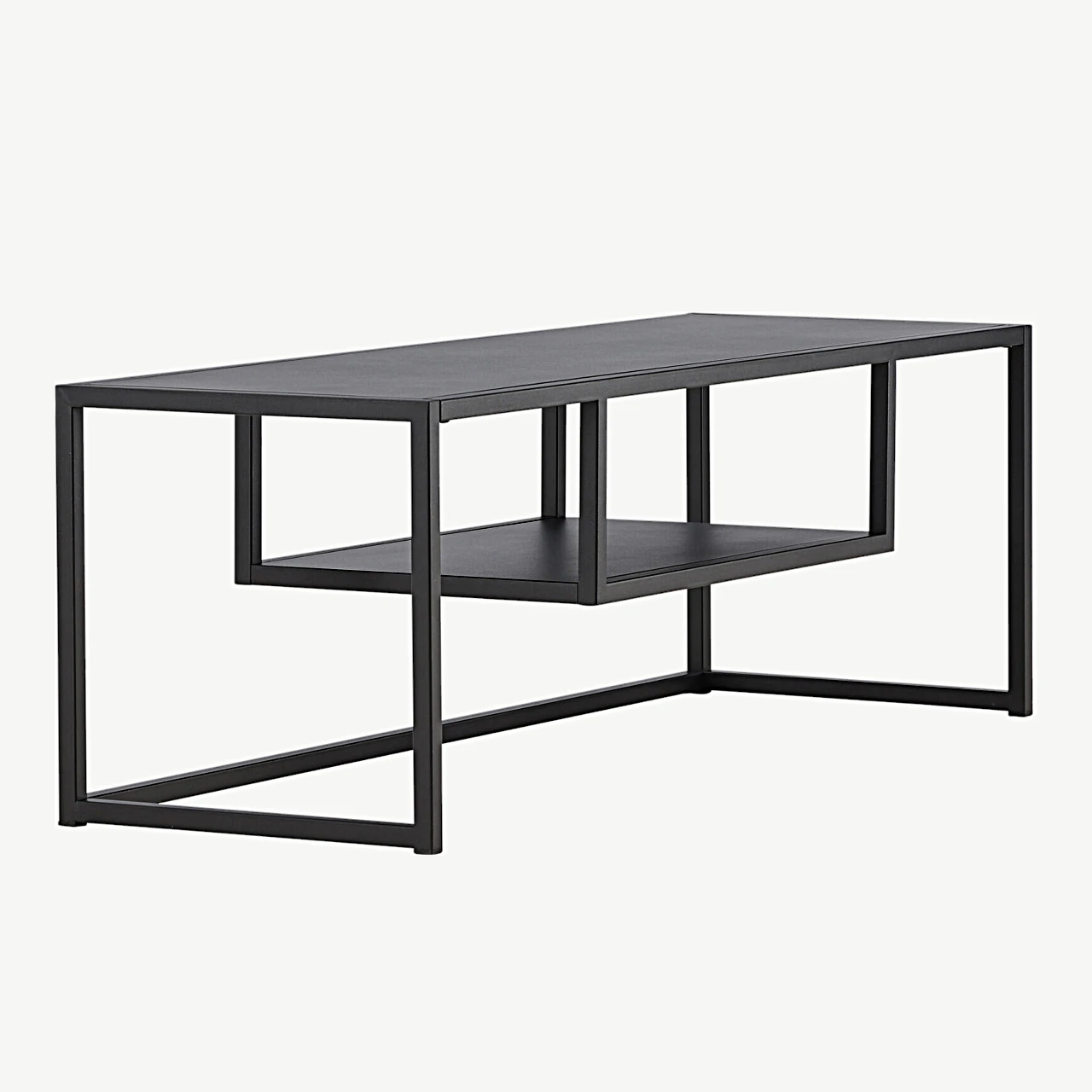 Mustast terasest TV-alus Riverside, alumise riiuliga (120 × 40 cm) - 30138-100