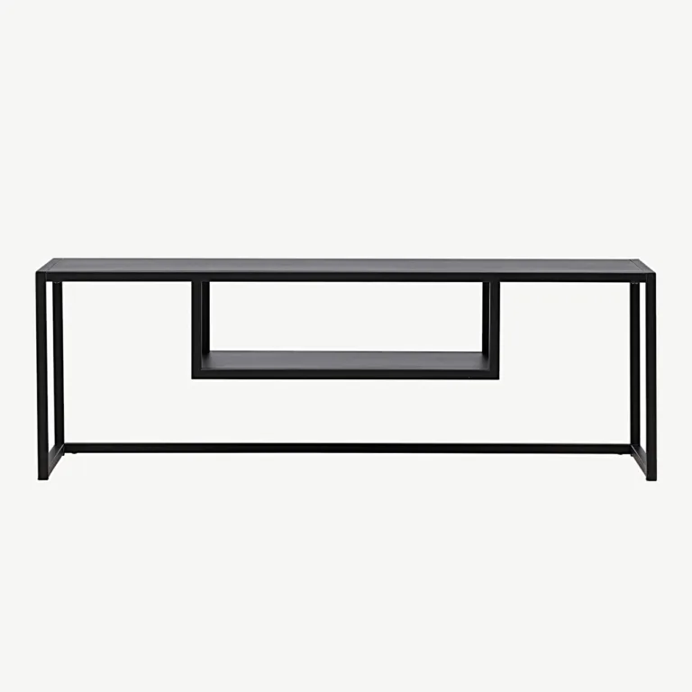 Mustast terasest TV-alus Riverside, alumise riiuliga (120 × 40 cm) - 30138-100