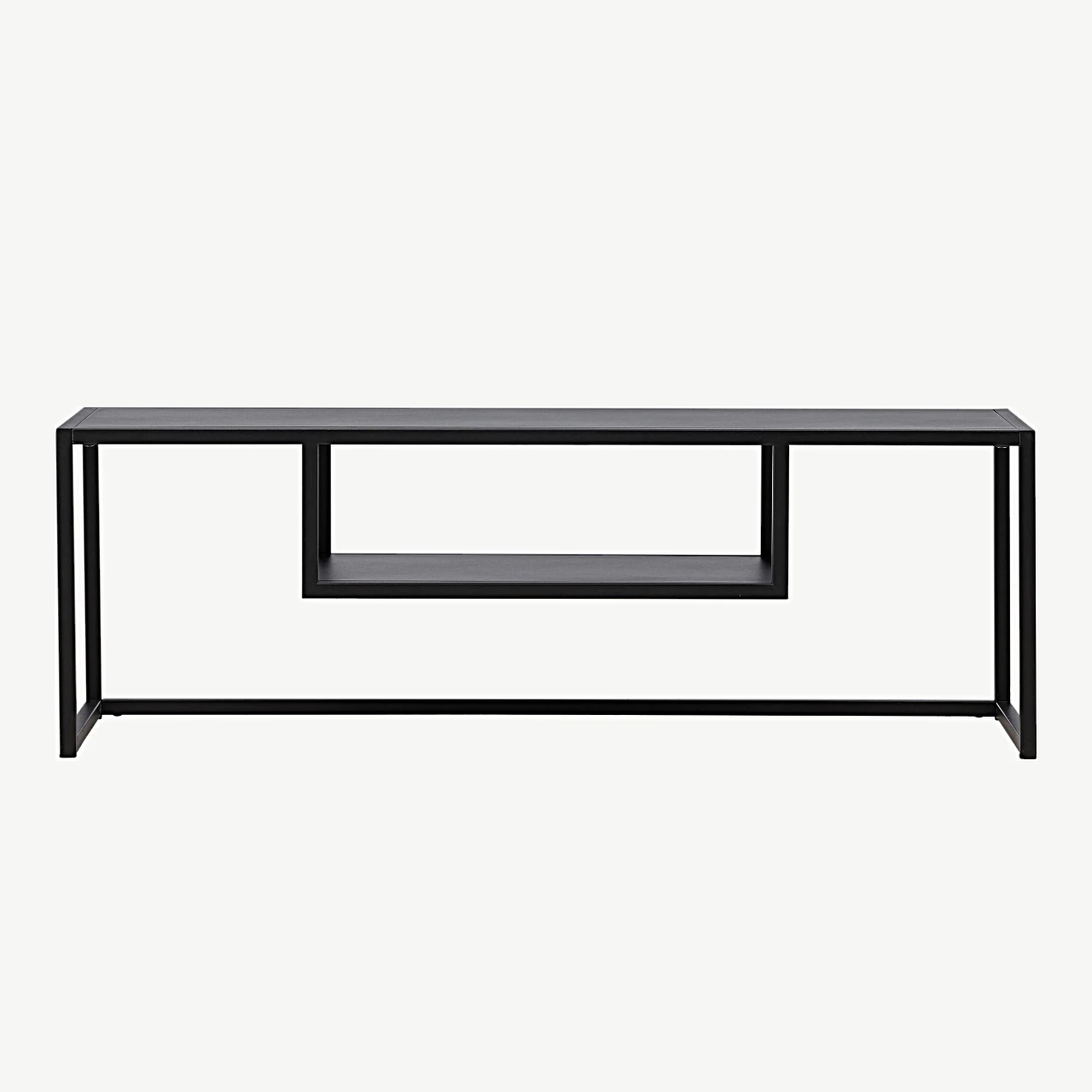 Mustast terasest TV-alus Riverside, alumise riiuliga (120 × 40 cm) - 30138-100