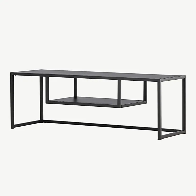 Mustast terasest TV-alus Riverside, alumise riiuliga (120 × 40 cm) - 30138-100