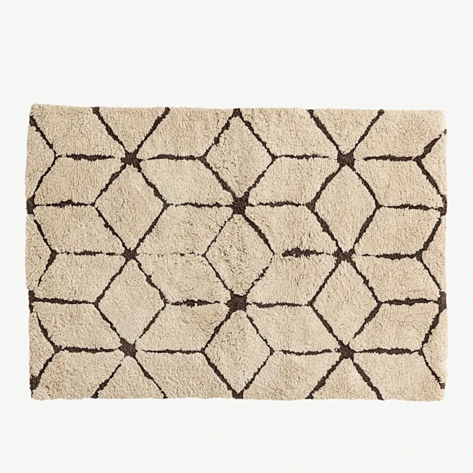 Pehmest puuvillast vannitoavaip Petrus, elevandiluu/tumepruun, 60 × 90 cm, 30141-122 – 2