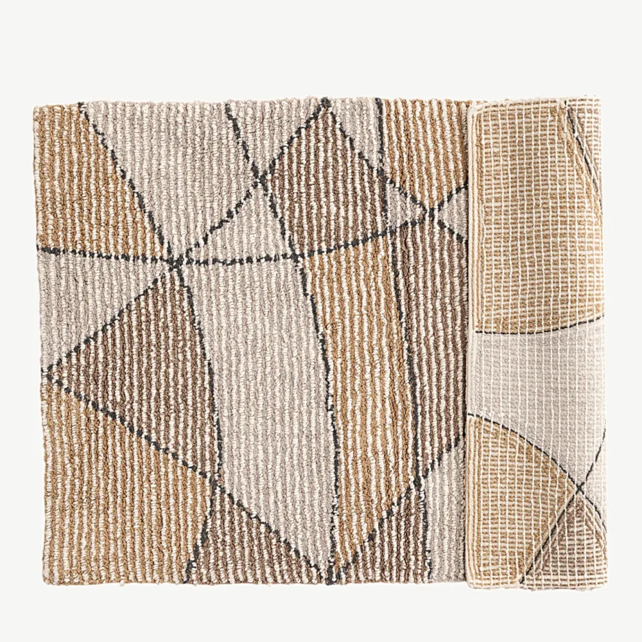 Puuvillane vannitoavaip Loui, elevandiluu-hall-liiv (60 × 90 cm), 30145-113