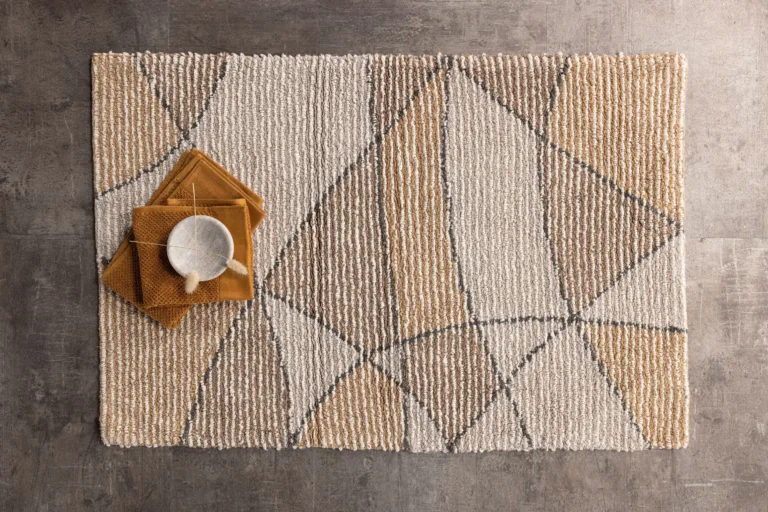 Puuvillane vannitoavaip Loui, elevandiluu-hall-liiv (60 × 90 cm) - 30145-113