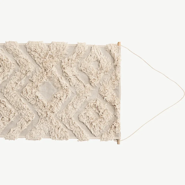 Mustriline murdvalge puuvillane seinavaip Hilda (60×90 cm) - 30147-101