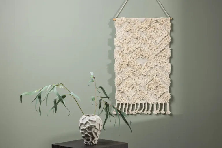 Mustriline murdvalge puuvillane seinavaip Hilda (60×90 cm) - 30147-101