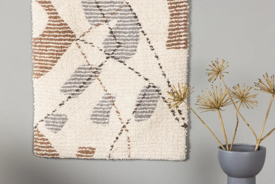 Mustriline puuvillane seinavaip Liam (elevandiluu, pruun, hall, 60×90 cm), 30148-122 – 4