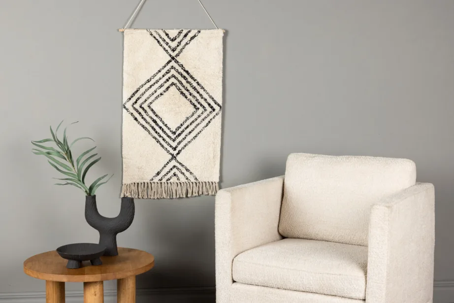 Puuvillane seinavaip Love murdvalge musta mustriga (50×80 cm), 30149-110 – 3