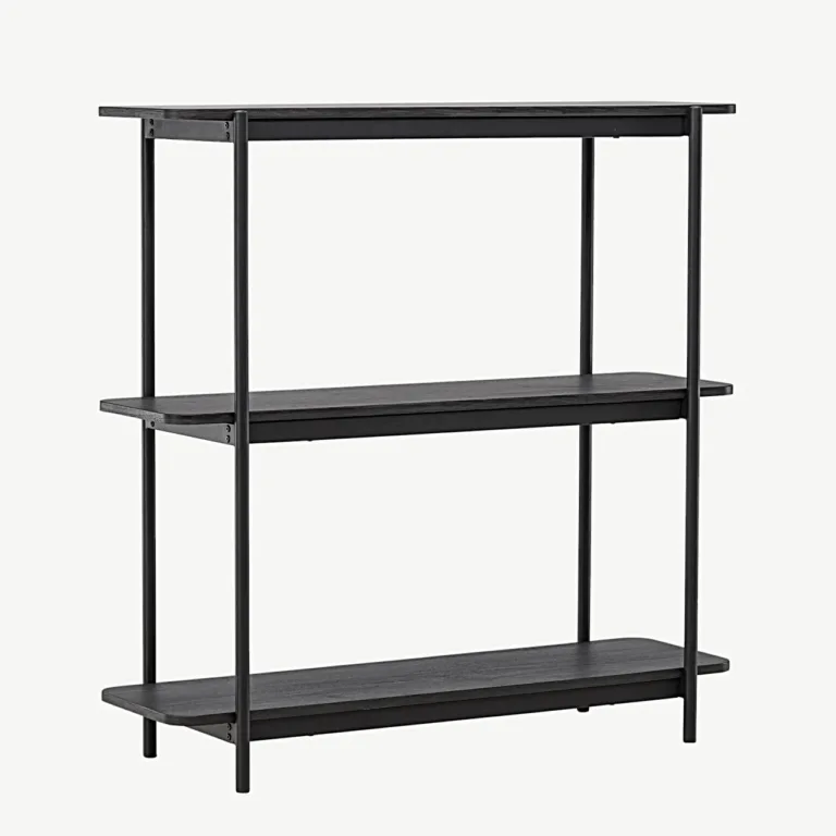 Heim kitsas must metallraamiga riiul, 3 tasandit, MDF-riiuliplaadid - 30152-100