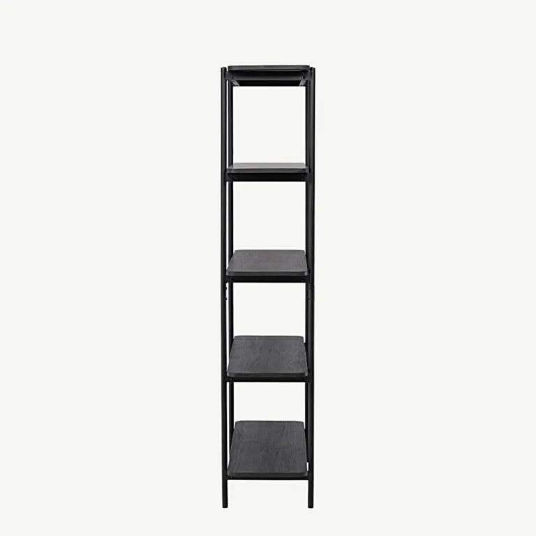 Heimi kõrge musta metallraamiga riiul (MDF, 190 cm) - 30153-100