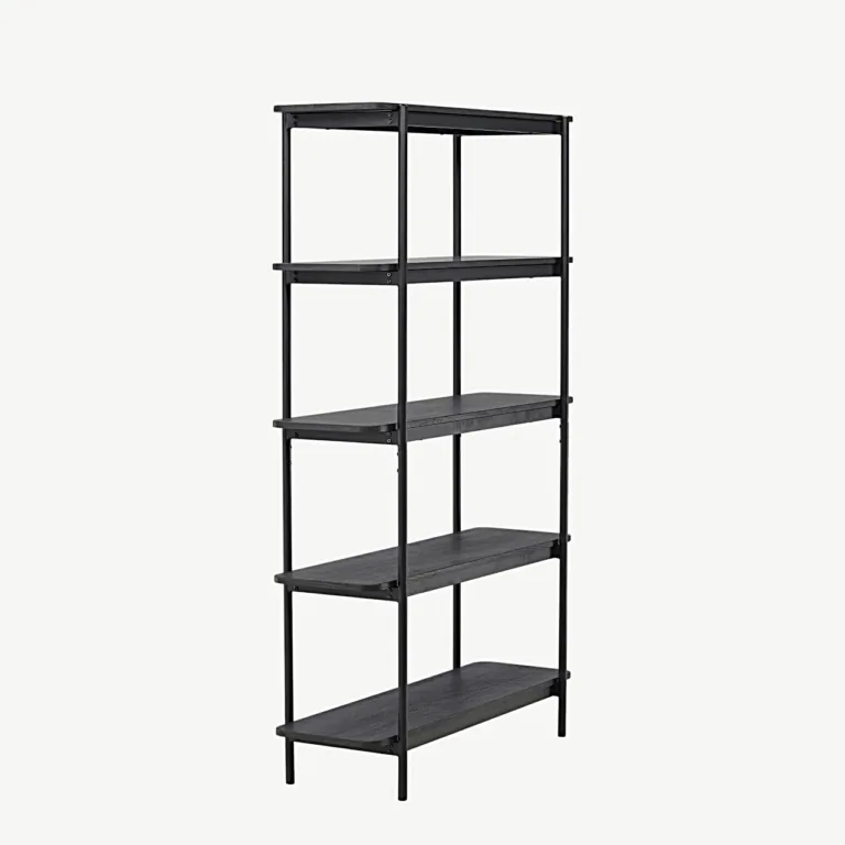 Heimi kõrge musta metallraamiga riiul (MDF, 190 cm) - 30153-100