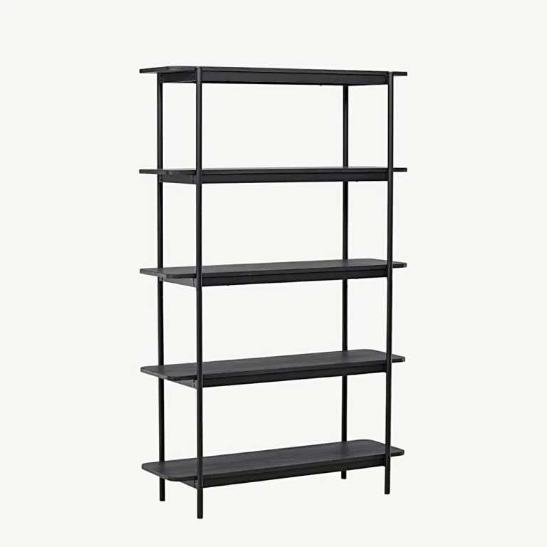 Heimi kõrge musta metallraamiga riiul (MDF, 190 cm) - 30153-100