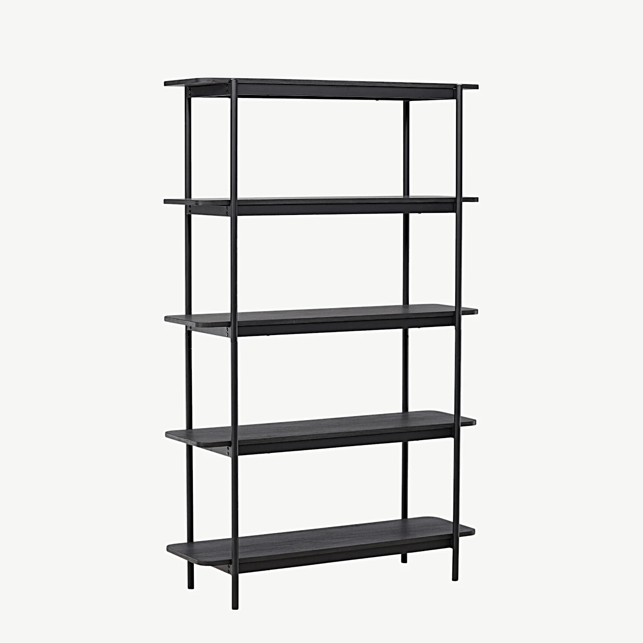 Heimi kõrge musta metallraamiga riiul (MDF, 190 cm) - 30153-100