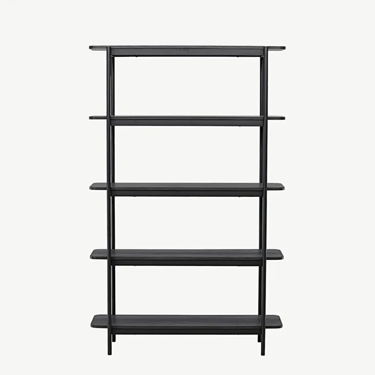 Heimi kõrge musta metallraamiga riiul (MDF, 190 cm) - 30153-100