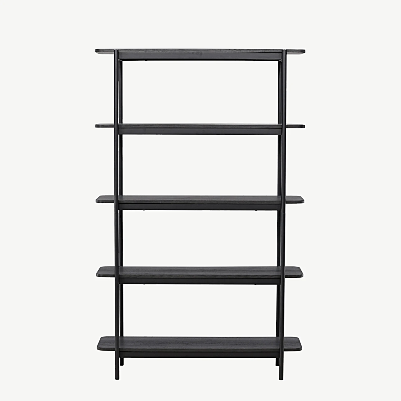 Heimi kõrge musta metallraamiga riiul (MDF, 190 cm) - 30153-100