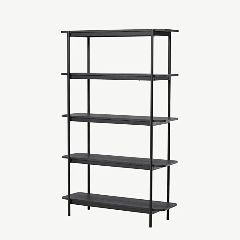 Heimi kõrge musta metallraamiga riiul (MDF, 190 cm) - 30153-100