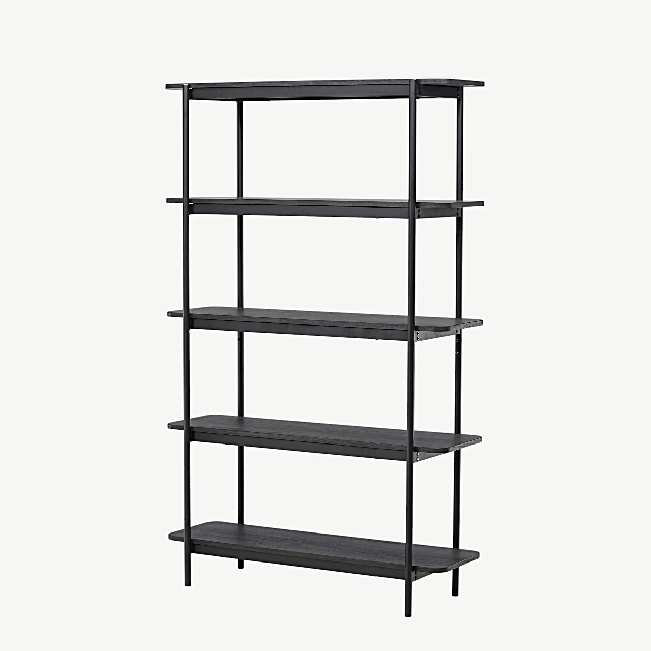 Heimi kõrge musta metallraamiga riiul (MDF, 190 cm) - 30153-100