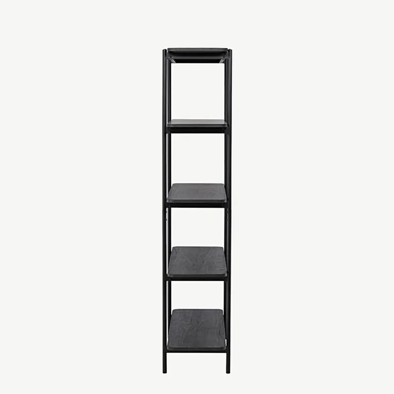 Heimi kõrge musta metallraamiga riiul (MDF, 190 cm) - 30153-100