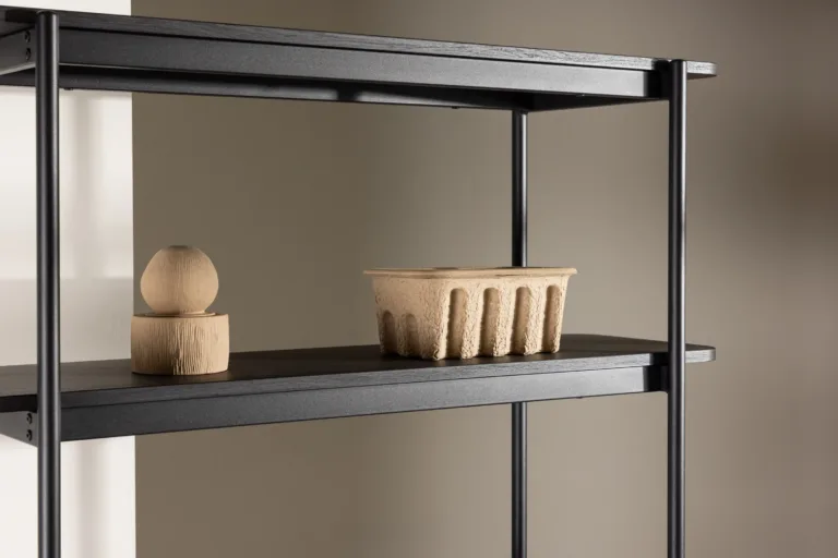 Heimi kõrge musta metallraamiga riiul (MDF, 190 cm) - 30153-100