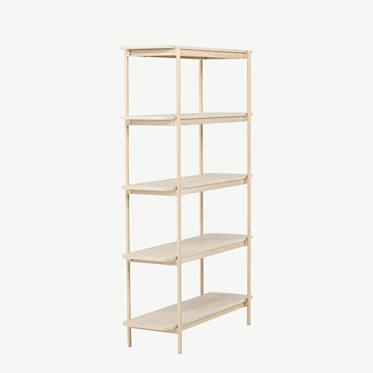 Valge peitsiga kõrge Heim riiul (terasraam, 190 cm) - 30153-130