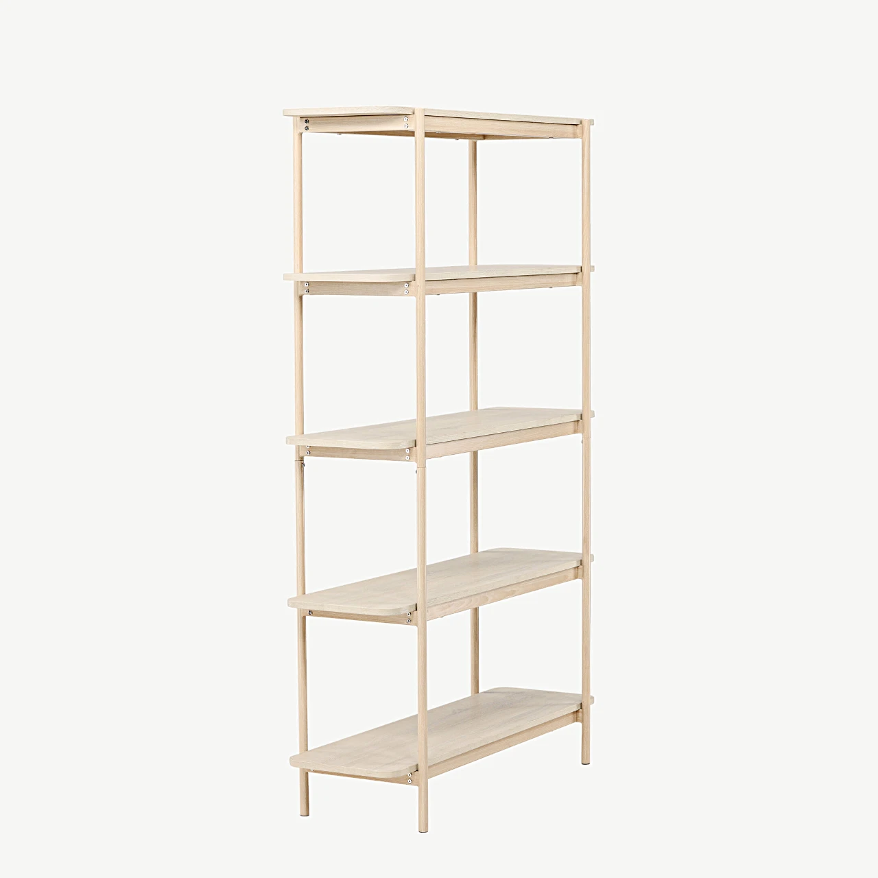 Valge peitsiga kõrge Heim riiul (terasraam, 190 cm) - 30153-130
