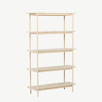 Valge peitsiga kõrge Heim riiul (terasraam, 190 cm) - 30153-130