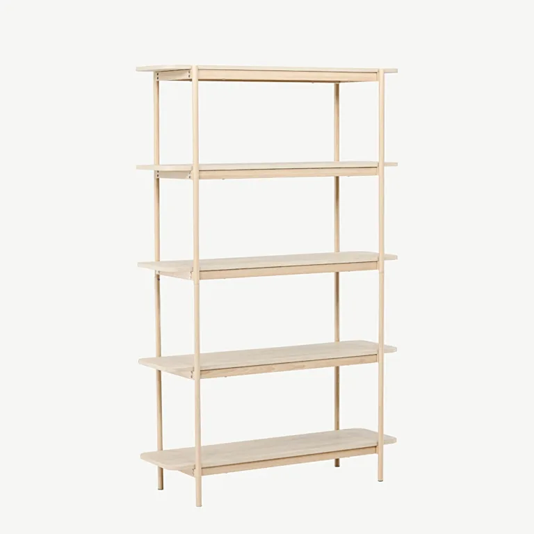 Valge peitsiga kõrge Heim riiul (terasraam, 190 cm) - 30153-130