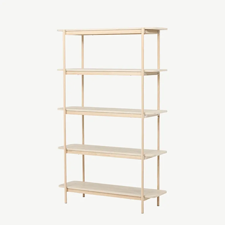 Valge peitsiga kõrge Heim riiul (terasraam, 190 cm) - 30153-130
