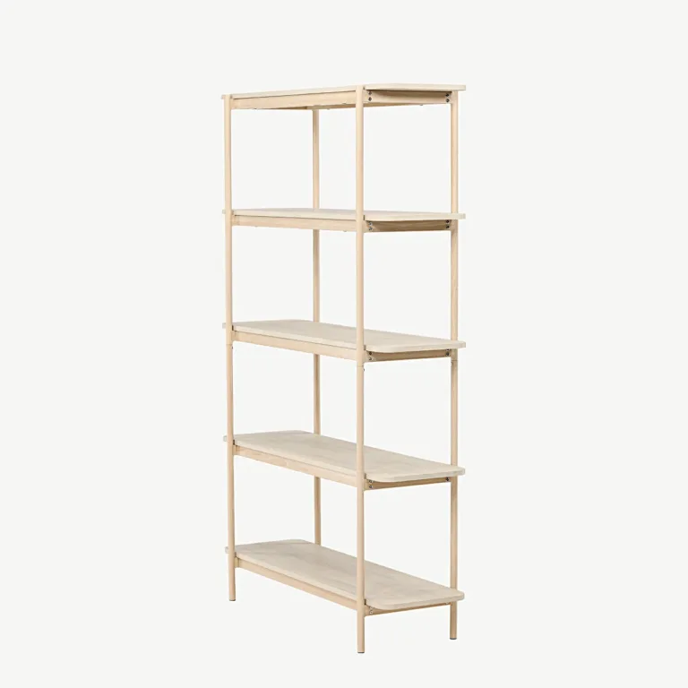 Valge peitsiga kõrge Heim riiul (terasraam, 190 cm) - 30153-130