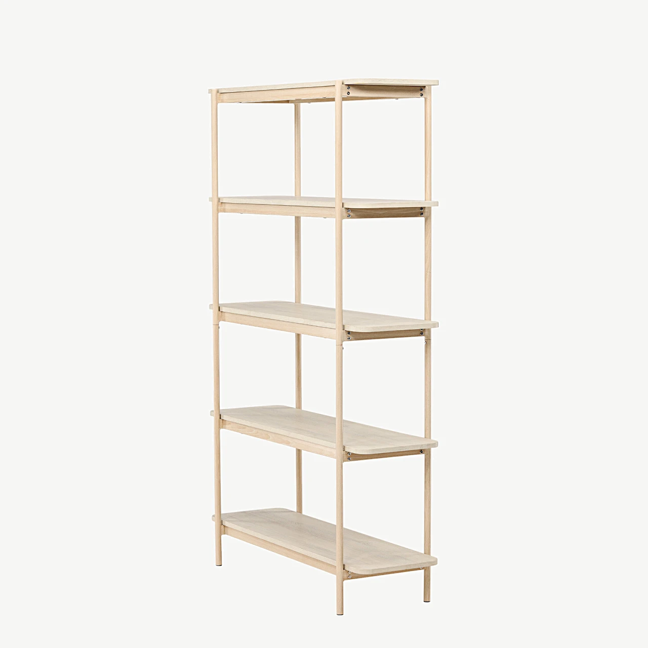 Valge peitsiga kõrge Heim riiul (terasraam, 190 cm) - 30153-130